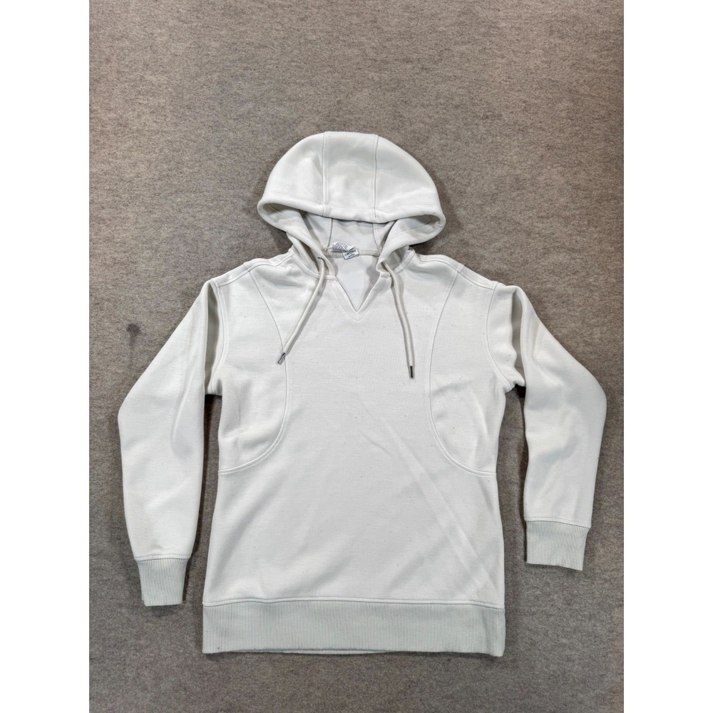RBX Live Life Active Laguna Knit Hoodie Womens Small White Logo Rayon Stretch